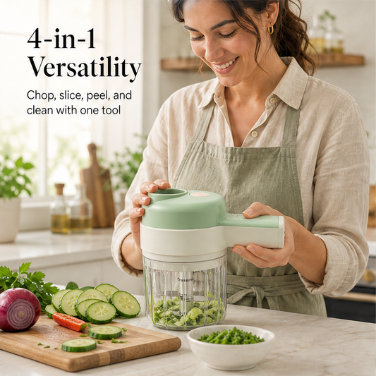 Choppely – 4-in-1 Cordless Electric Food Chopper with Open Feeding Port + 50% OFF features
