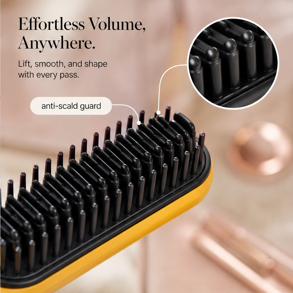 Cresslyn – Cordless Rechargeable Heated Styling Comb for Bangs and Volume + 50% OFF features