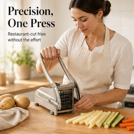 SpudForge – Stainless Steel Potato and Cucumber Slicer + 50% OFF features