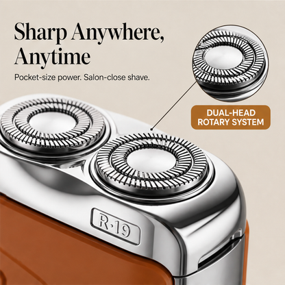 Grovane – Pocket-Size Dual-Head USB-C Rechargeable Mini Shaver + 50% OFF features