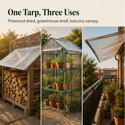 ClearGuard – Waterproof Transparent PE Tarp with Metal Grommets (2-Pack) + 50% OFF detail