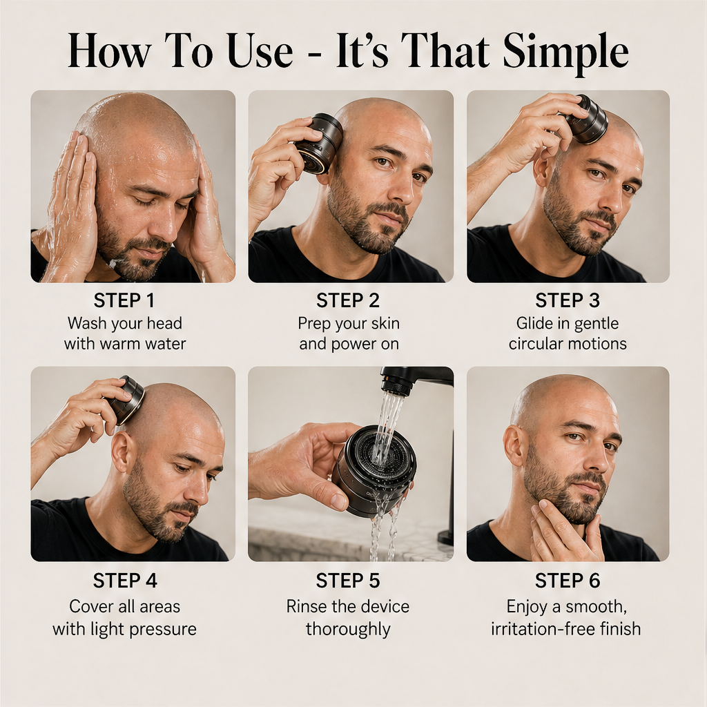Clarion Edge – 30-Blade Floating Head Electric Bald Shaver + 50% OFF detail