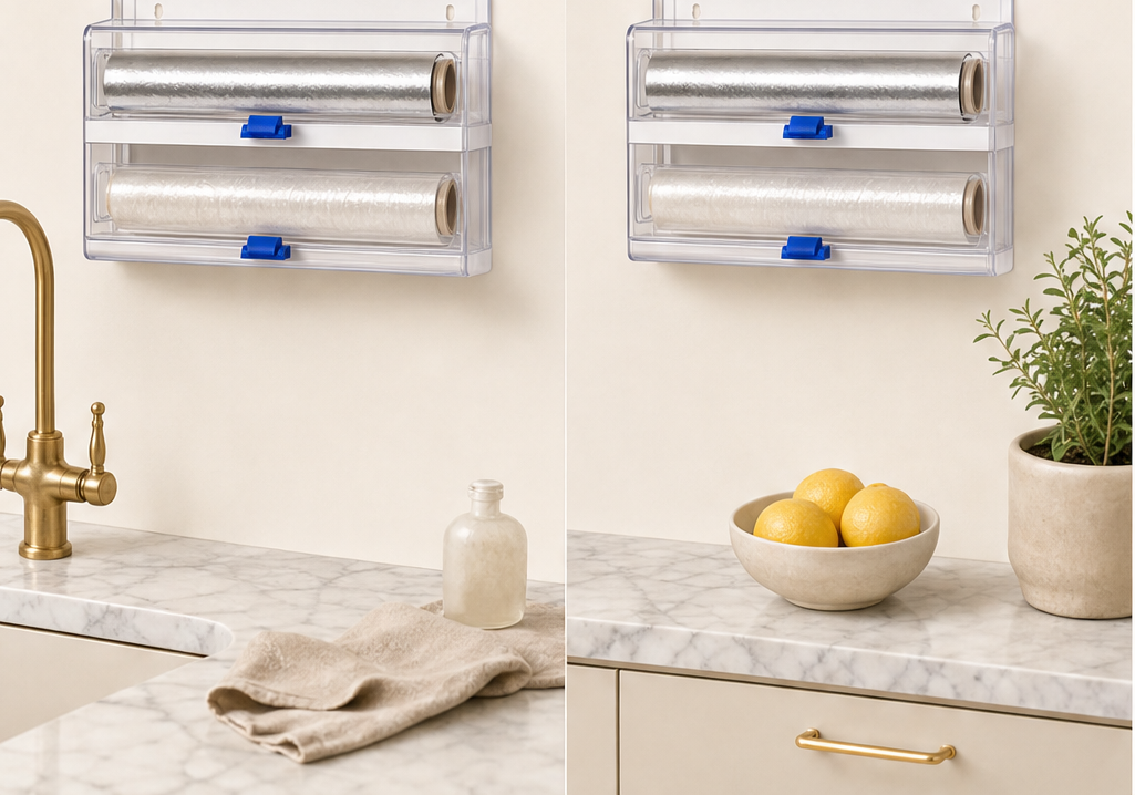 Slidewick – Dual-Roll Wall-Mounted Cling Film and Foil Cutter + 50% OFF detail