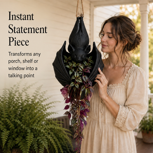 Duskwing – Bat-Shaped Hand-Finished Resin Hanging Plant Pot + 50% OFF features