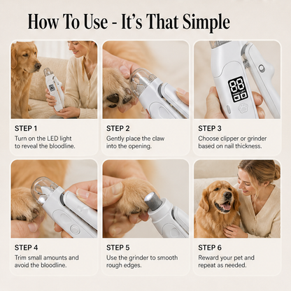 Nailwick – LED Bloodline Light, Anti-Splash 2-in-1 Pet Nail Clipper + 50% OFF detail