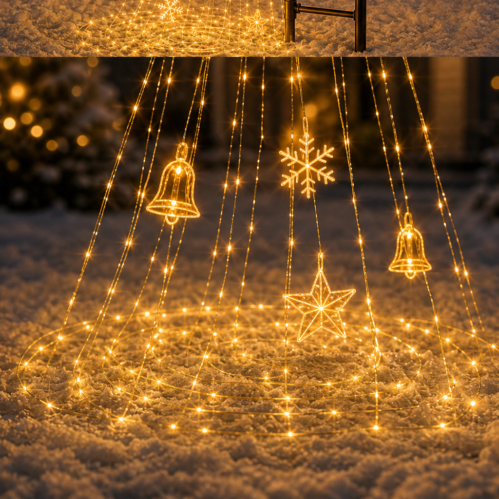 Hollowbrook – Solar Bronze Bell Cascade Christmas Yard Light + 50% OFF lifestyle