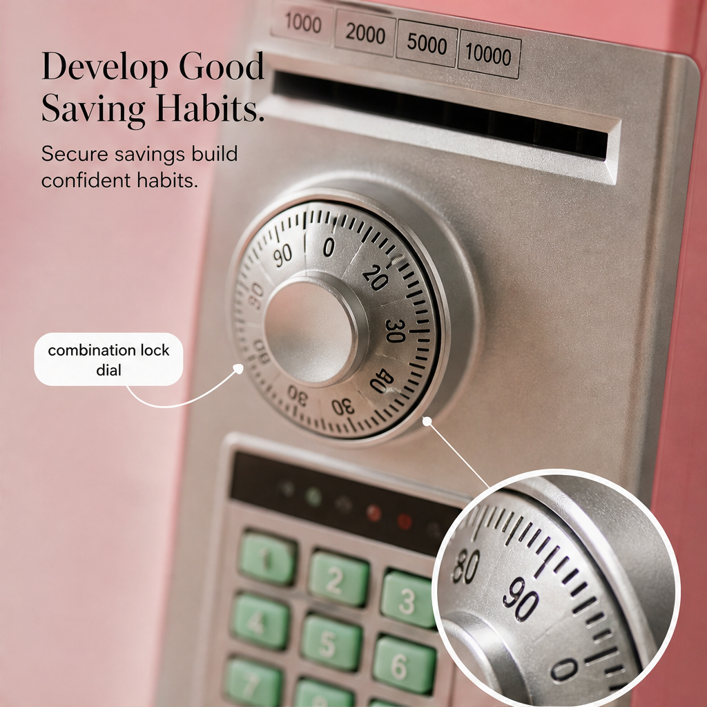 SaverVault – Password-Protected Mini ATM Piggy Bank for Kids + 50% OFF features