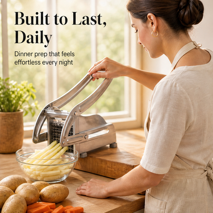 SpudForge – Stainless Steel Potato and Cucumber Slicer + 50% OFF features