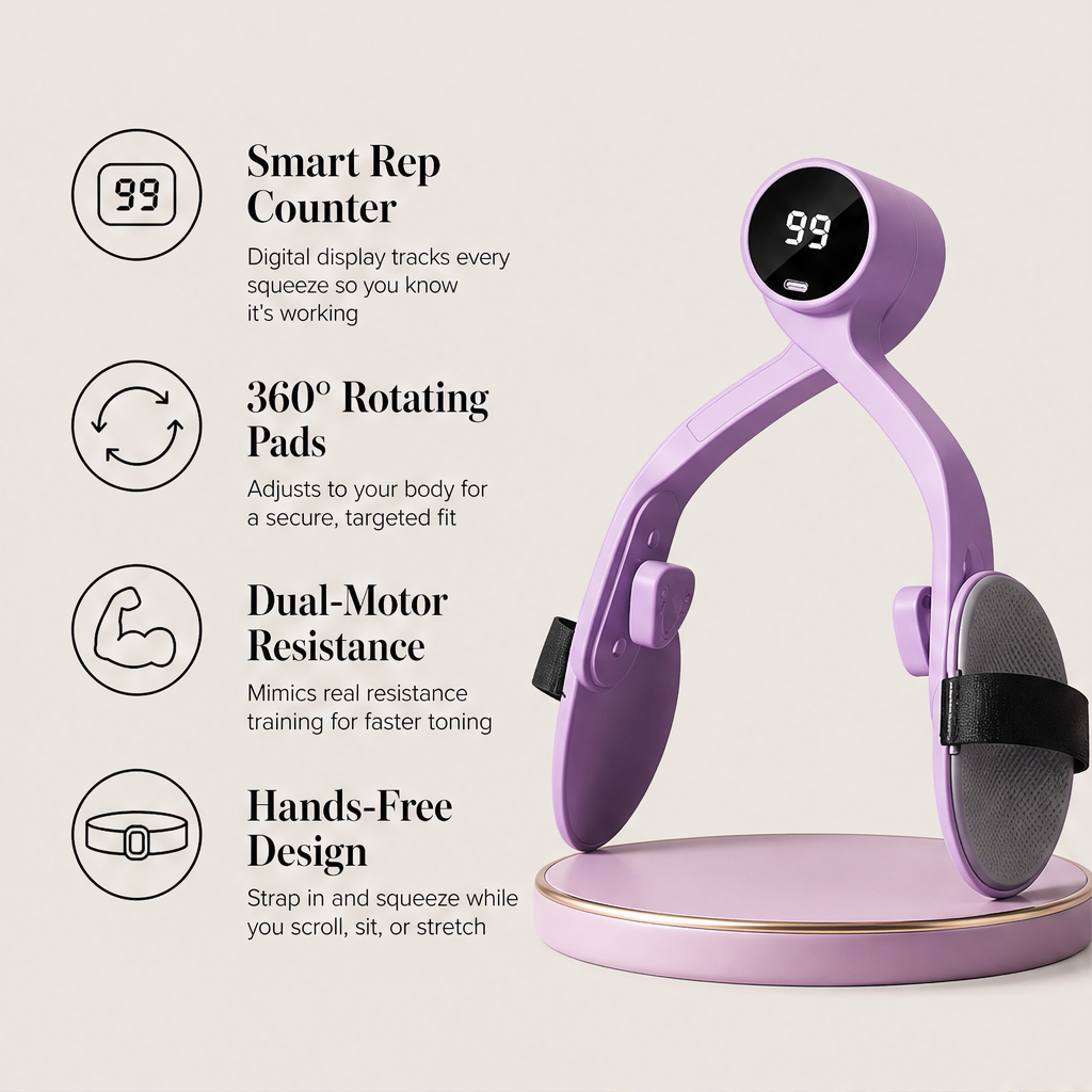 Thighvra – Smart Rep Counter Inner Thigh & Pelvic Floor Exerciser + 50% OFF features