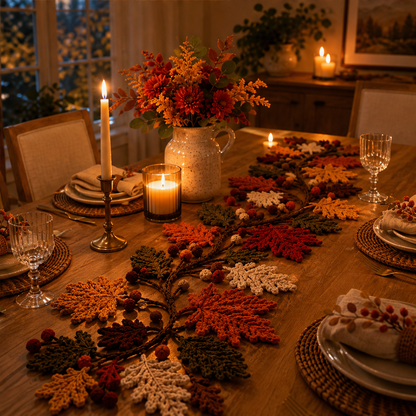Maplecrest – Hand-Crocheted Leaf Table Runner That Never Wilts + 50% OFF lifestyle