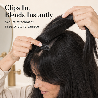 Crownvale – Undetectable Clip-In Volume with Bangs Hair Topper + 50% OFF detail