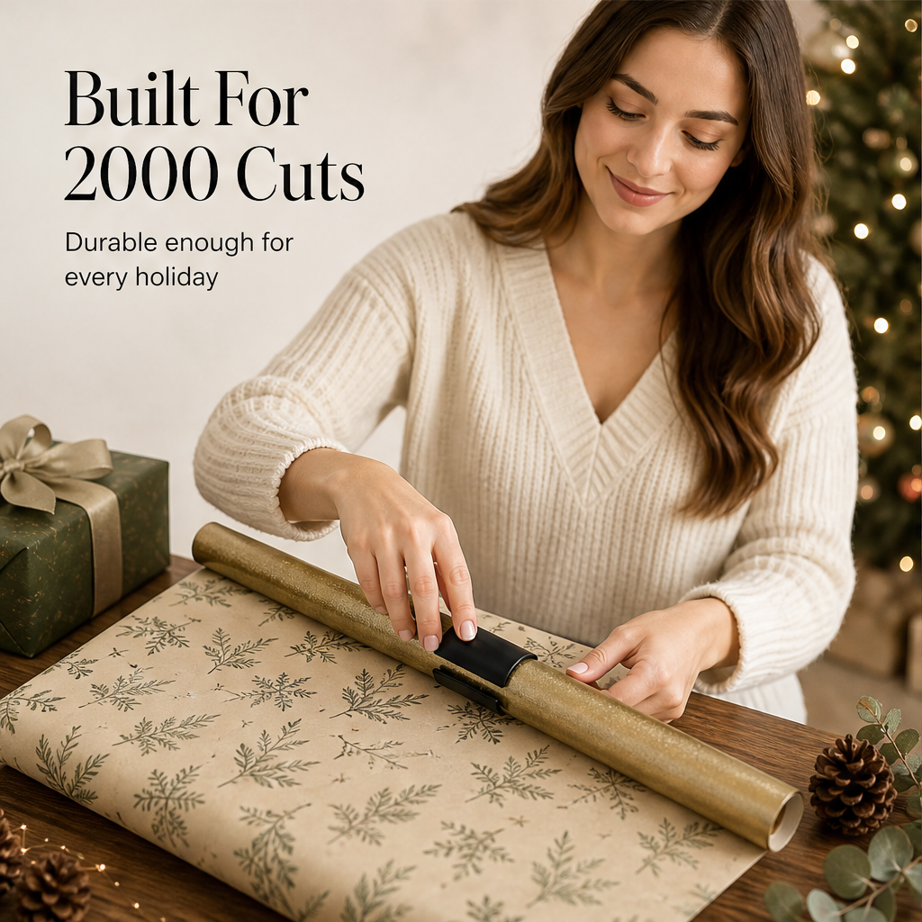 GlideSnip – Hidden-Blade Wrapping Paper Roll Cutter + 50% OFF features