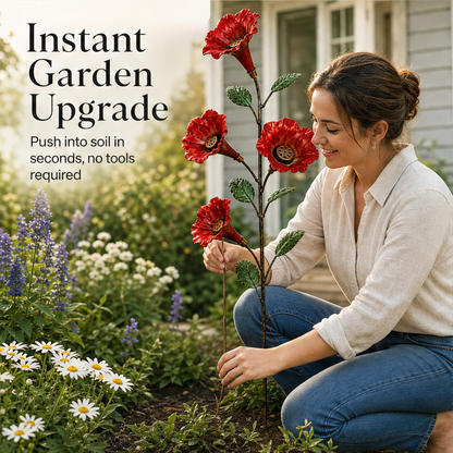 Larkspur & Wren – Hand-Painted Hummingbird Feeder Garden Stake + 50% OFF features