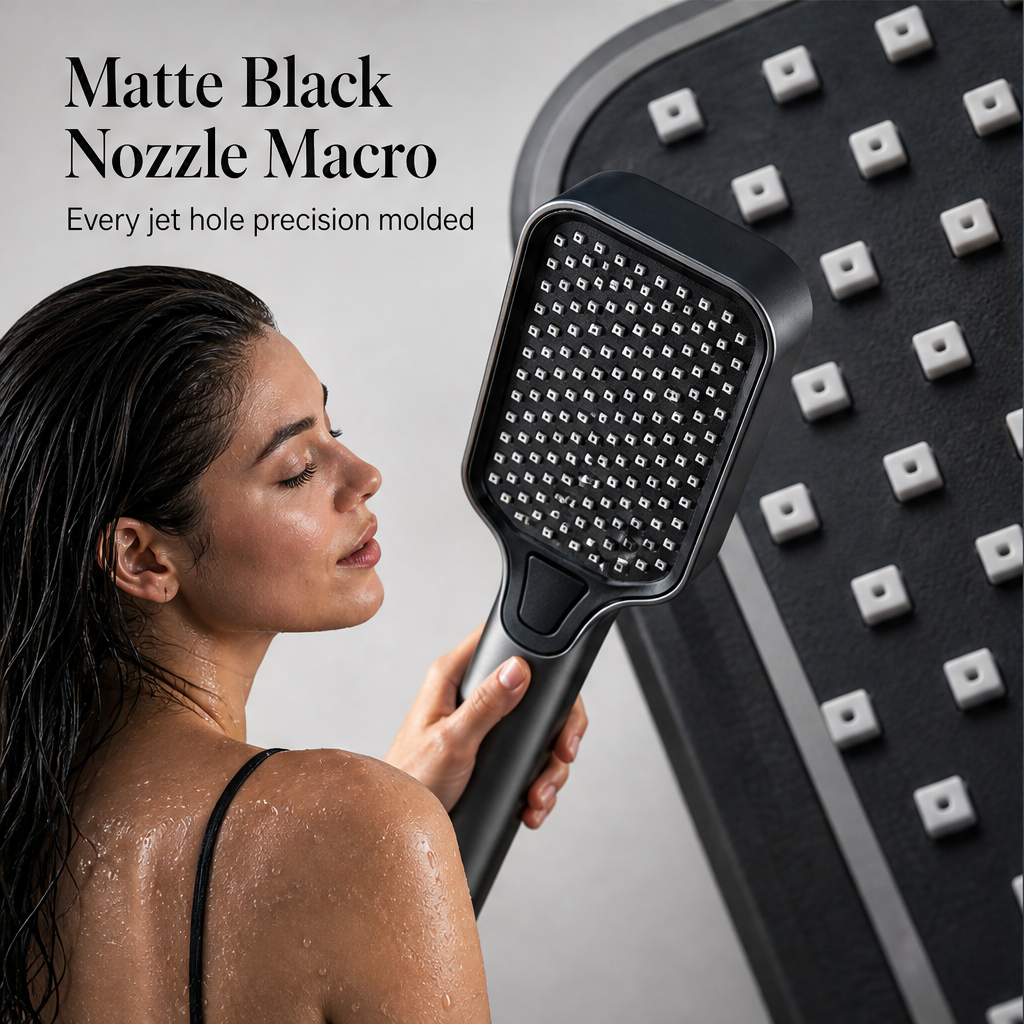 Rainhold – 4-Mode High-Pressure Shower Head with Anti-Clog Nozzles + 50% OFF features