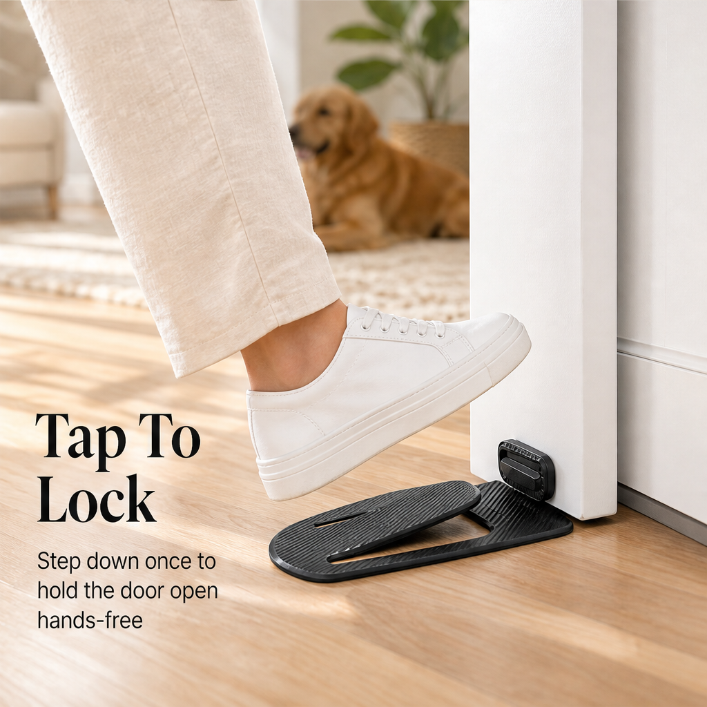 Hushmount – No-Punch Foot-Lock Door Stopper & Wall Protector + 50% OFF features