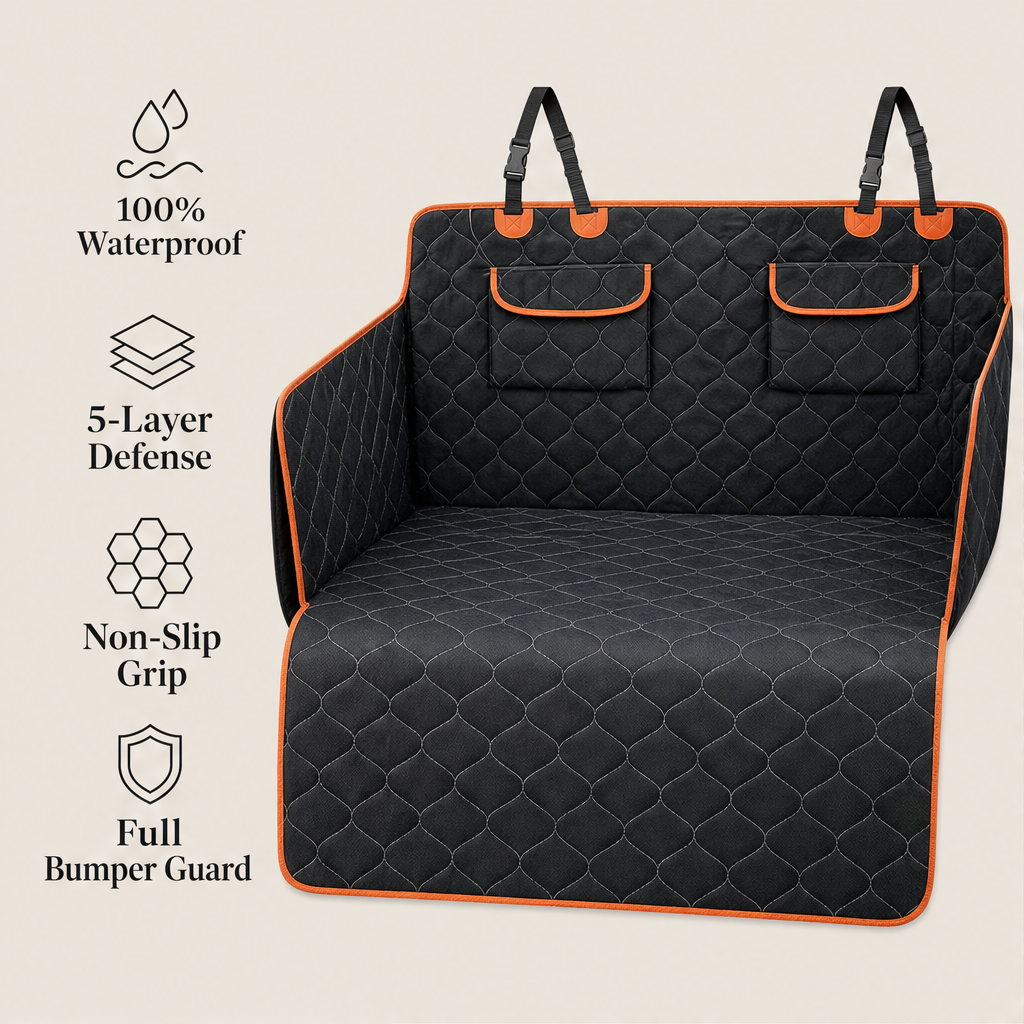PawGuard Pro – Waterproof 4-Layer Non-Slip Car Seat Cover for Pets + 50% OFF features