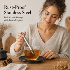 Steepvane – Squeeze-Plunger Locking Mesh Stainless Steel Tea Strainer + 50% OFF