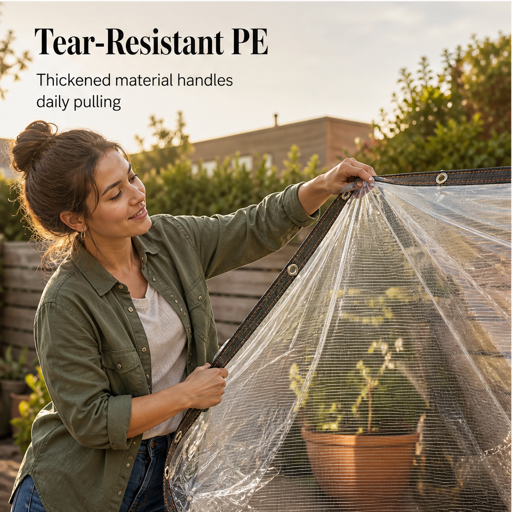 ClearGuard – Waterproof Transparent PE Tarp with Metal Grommets (2-Pack) + 50% OFF features