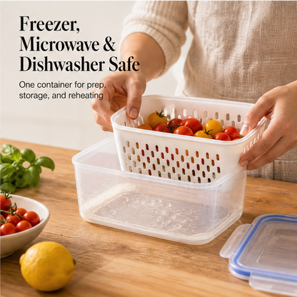 Crispholm – Drainer Basket Airtight Food Storage Container Set + 50% OFF features