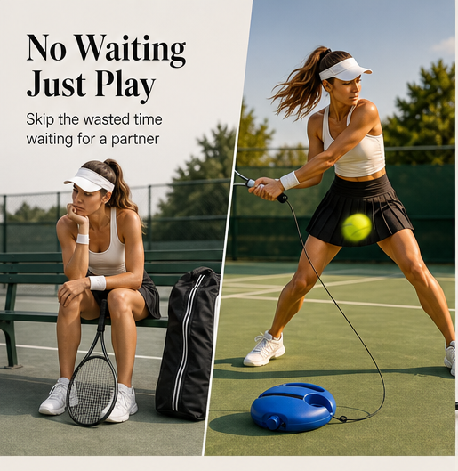 Rallywick – Solo Rebound Tennis Trainer with Cord Balls & Mesh Bag + 50% OFF detail