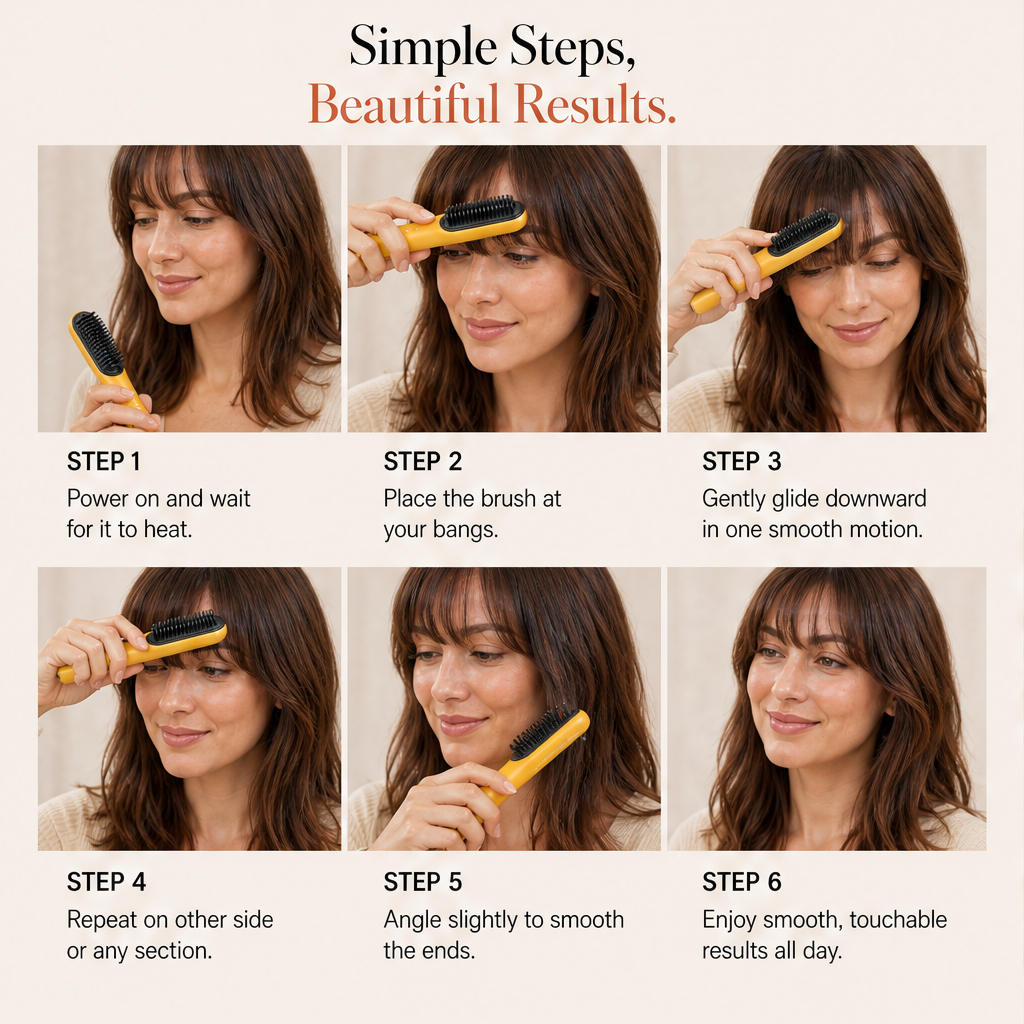 Cresslyn – Cordless Rechargeable Heated Styling Comb for Bangs and Volume + 50% OFF detail