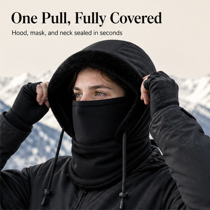Hearthguard – Plush-Lined Thermal Hood with Built-In Face Mask + 50% OFF detail