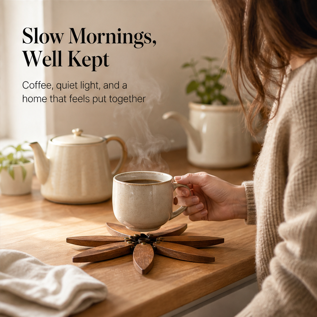 Pinegrove – Foldable Tree Design Wooden Trivet Set of 4 + 50% OFF features