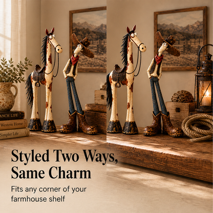 Barnwick – Hand-Painted Cowboy & Horse Figurine Duo + 50% OFF detail