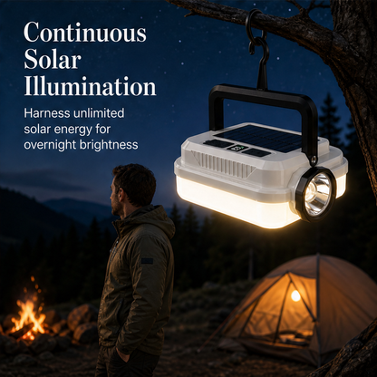 Sunwarden – Solar Rechargeable LED Camping Lantern with Power Bank + 50% OFF features