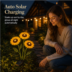 Sunhaven Bloom – Solar-Powered 3-Head Sunflower Stake Lights