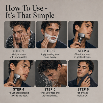 Vellum Shave – Hexagonal Mesh Foil Rechargeable Electric Shaver + 50% OFF detail