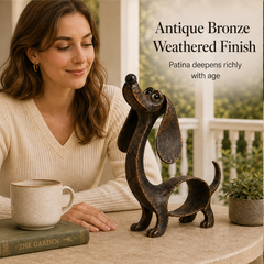 Bronzewick – Handcrafted Vintage Patina Dachshund Sculpture + 50% OFF