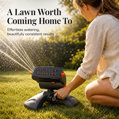 GreenArc – Adjustable 16-Nozzle Heavy Base Lawn Sprinkler + 50% OFF features