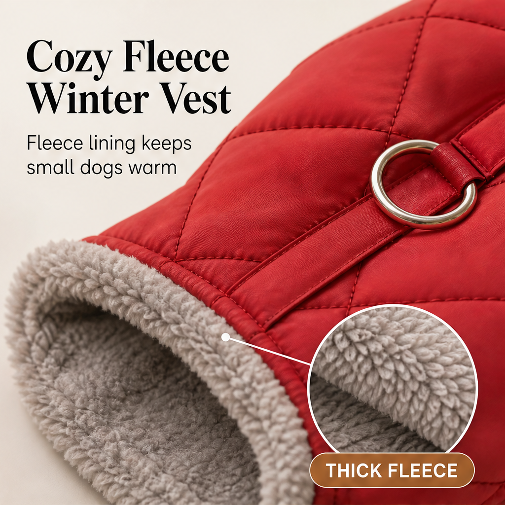 Pawthaven – Windproof Fleece-Lined Hooded Dog Coat with Harness Ring + 50% OFF features