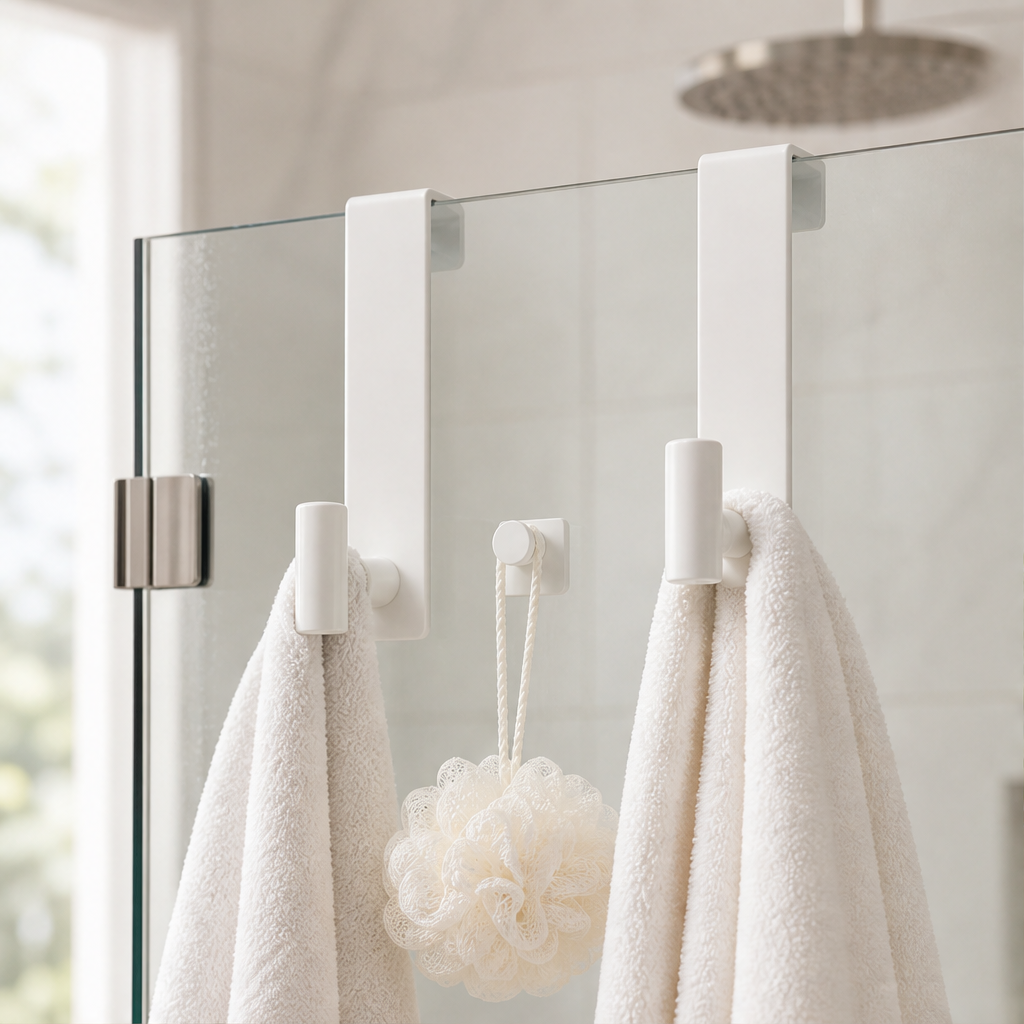 Clearwick – No-Drill Extended Arm Over The Shower Door Hooks + 50% OFF lifestyle