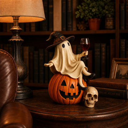 Hollowmere – Hand-Painted Resin Ghost Wine Night Halloween Decor + 50% OFF lifestyle