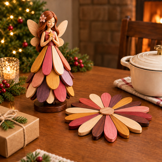Petalkin – Foldable Fairy Figurine & Flower-Shaped Wood Trivet + 50% OFF lifestyle