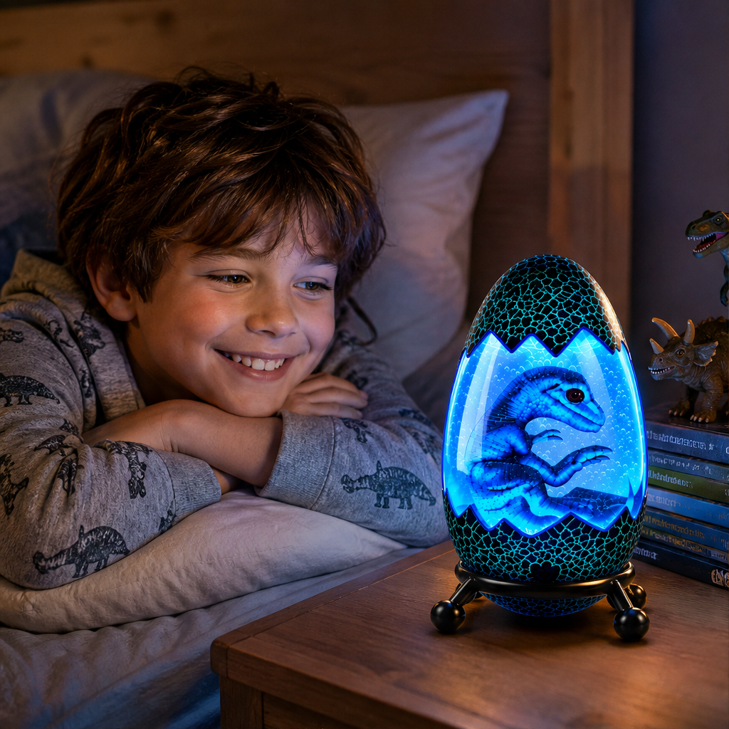 Hatchlume – Glowing Dinosaur Egg Incubator Night Light + 50% OFF lifestyle