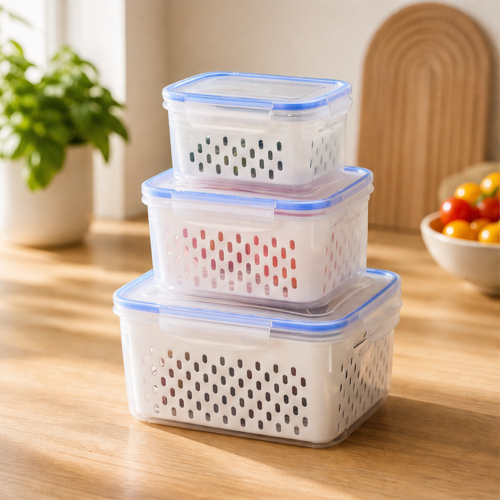 Crispholm – Drainer Basket Airtight Food Storage Container Set + 50% OFF lifestyle