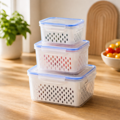 Crispholm – Drainer Basket Airtight Food Storage Container Set + 50% OFF lifestyle