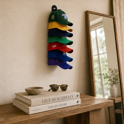 CrownHold – Space-Saving 10-Hat Wall Rack with Locking Hooks + 50% OFF lifestyle