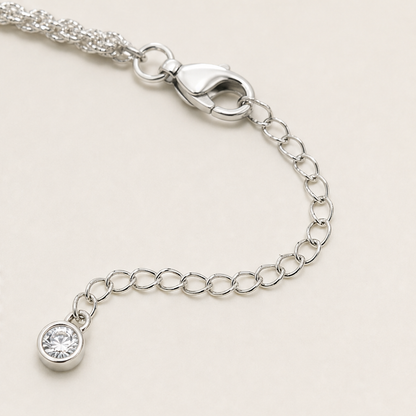 Sunclasp – Double-Layer Sparkle Chain Silver Ankle Bracelet + 1+1 FREE detail