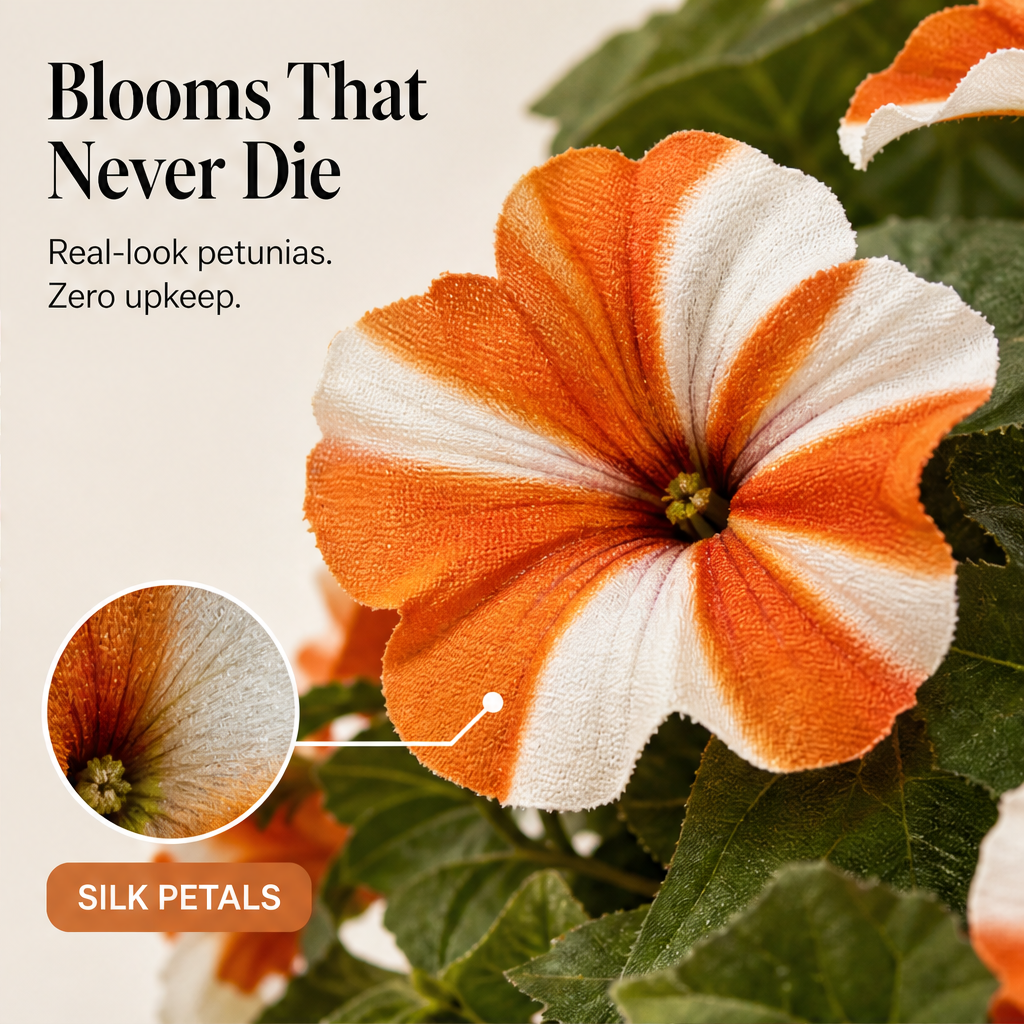 Sunbide – Fade-Proof UV-Resistant Faux Petunias for Patio & Garden + 50% OFF features