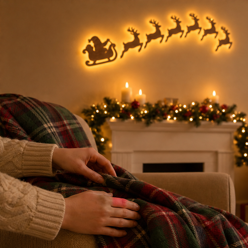 Hearthwick – Peel-and-Stick LED Wooden Santa Sleigh Wall Decor + 50% OFF lifestyle
