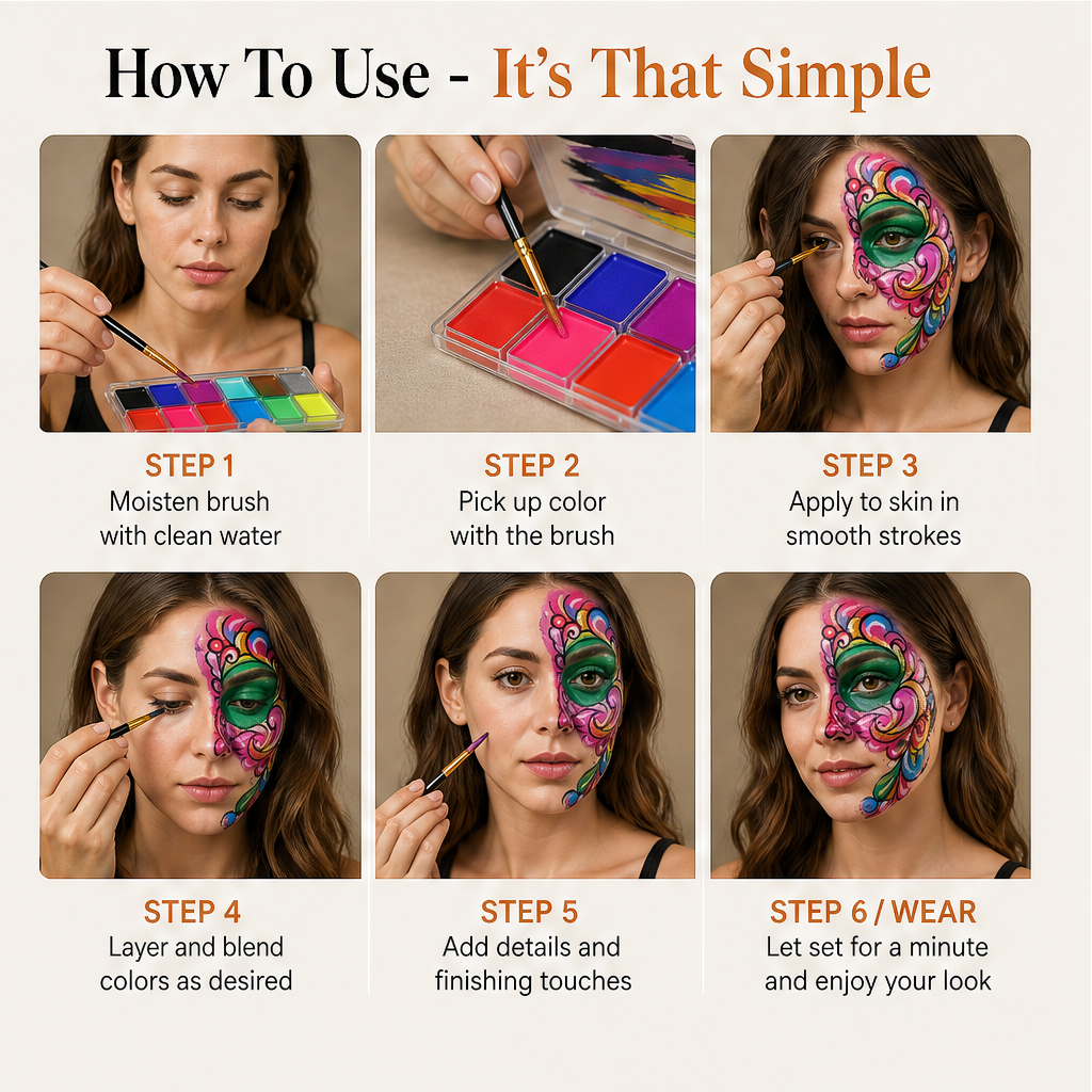 Hueforge – Smooth, Highly Pigmented, Long-Lasting Face Body Paint Palette + 50% OFF detail