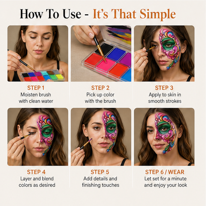 Hueforge – Smooth, Highly Pigmented, Long-Lasting Face Body Paint Palette + 50% OFF detail