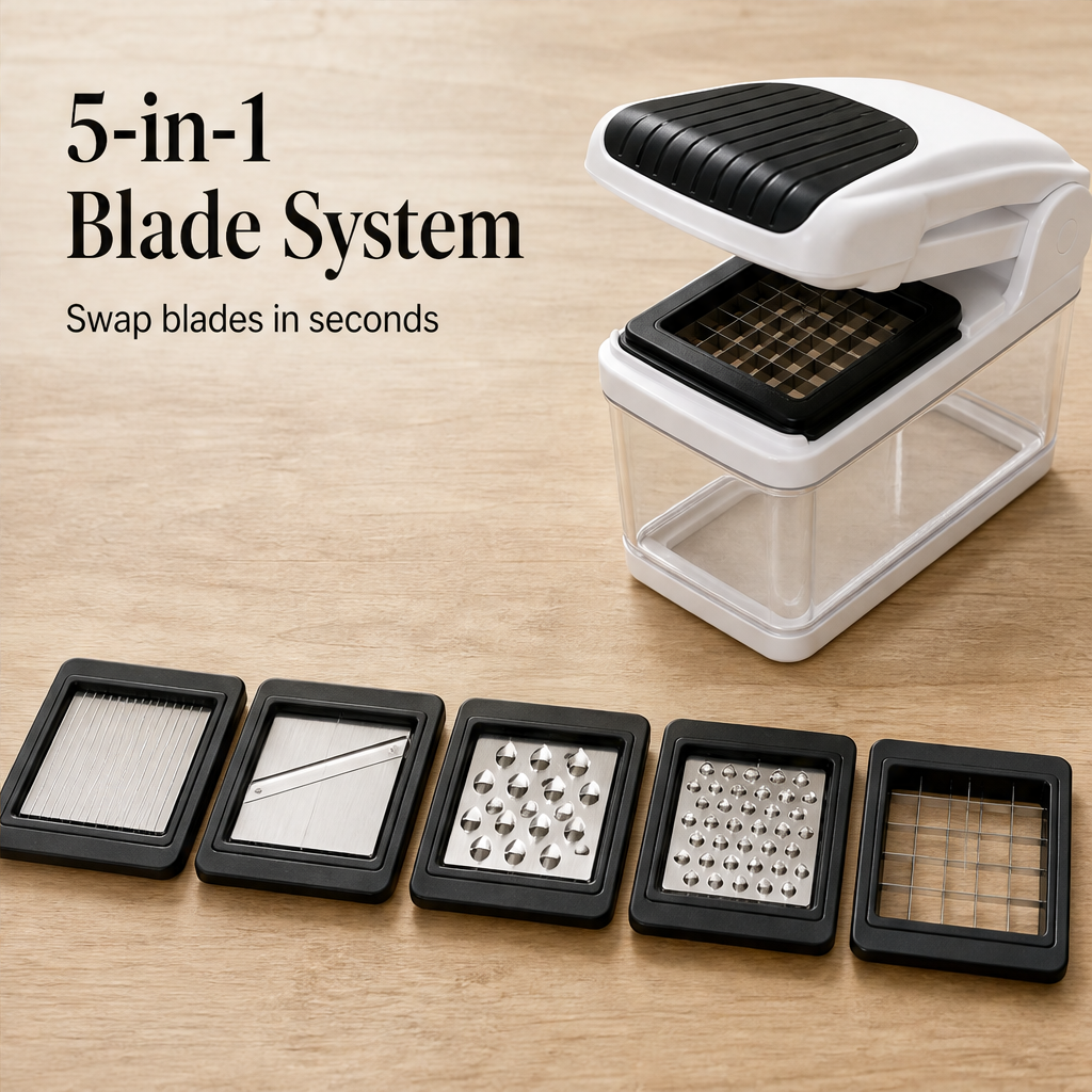 Choprix – 15-in-1 Stainless Steel Blade Vegetable Chopper with Container + 50% OFF features