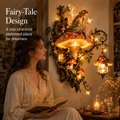 Thistlemoor – Hand-Sculpted Glowing Fairy Mushroom Wall Light + 50% OFF