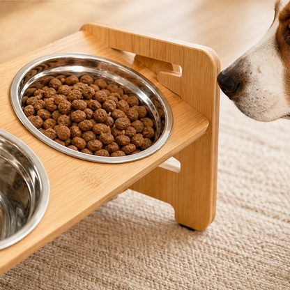 Elevora – Adjustable Height Bamboo Elevated Dog Feeder + 50% OFF lifestyle