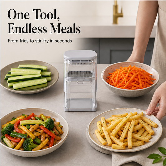 SpudPress – One-Press 4-in-1 Potato & Veggie Cutter + 50% OFF features